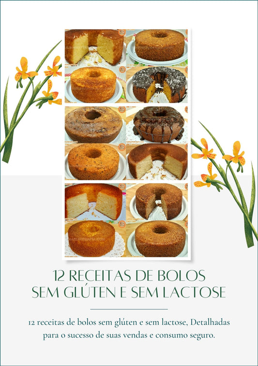 12 Bolos sem Glúten e sem Lactose Apostila Fácil
